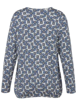 Allover-Print-Shirt mit Gummizugsaum