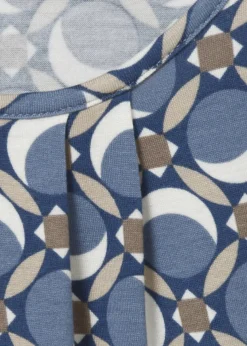 Allover-Print-Shirt mit Gummizugsaum