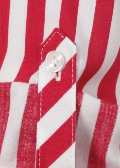 3/4-Arm Bluse mit streckenden Längsstreifen