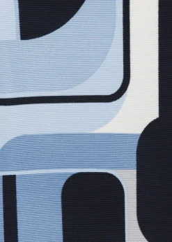 3/4-Arm Print Sweatshirt mit feiner Rippstruktur