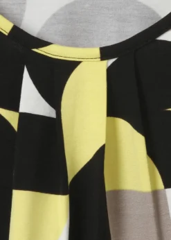 3/4-Arm Print-Shirt mit Gummizugsaum