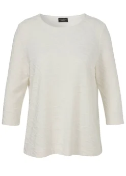 3/4-Arm Shirt mit Strukturmuster