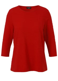 3/4-Arm Shirt mit Strukturmuster