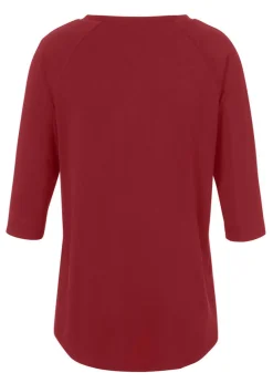 3/4-Arm Shirt Uni mit Ziernähten