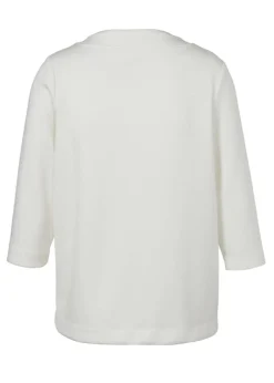 3/4-Arm Sweatshirt mit kurzem Kragen