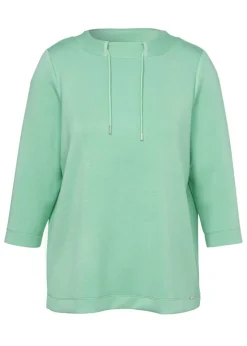 3/4-Arm Sweatshirt mit kurzem Kragen
