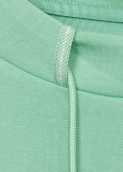 3/4-Arm Sweatshirt mit kurzem Kragen