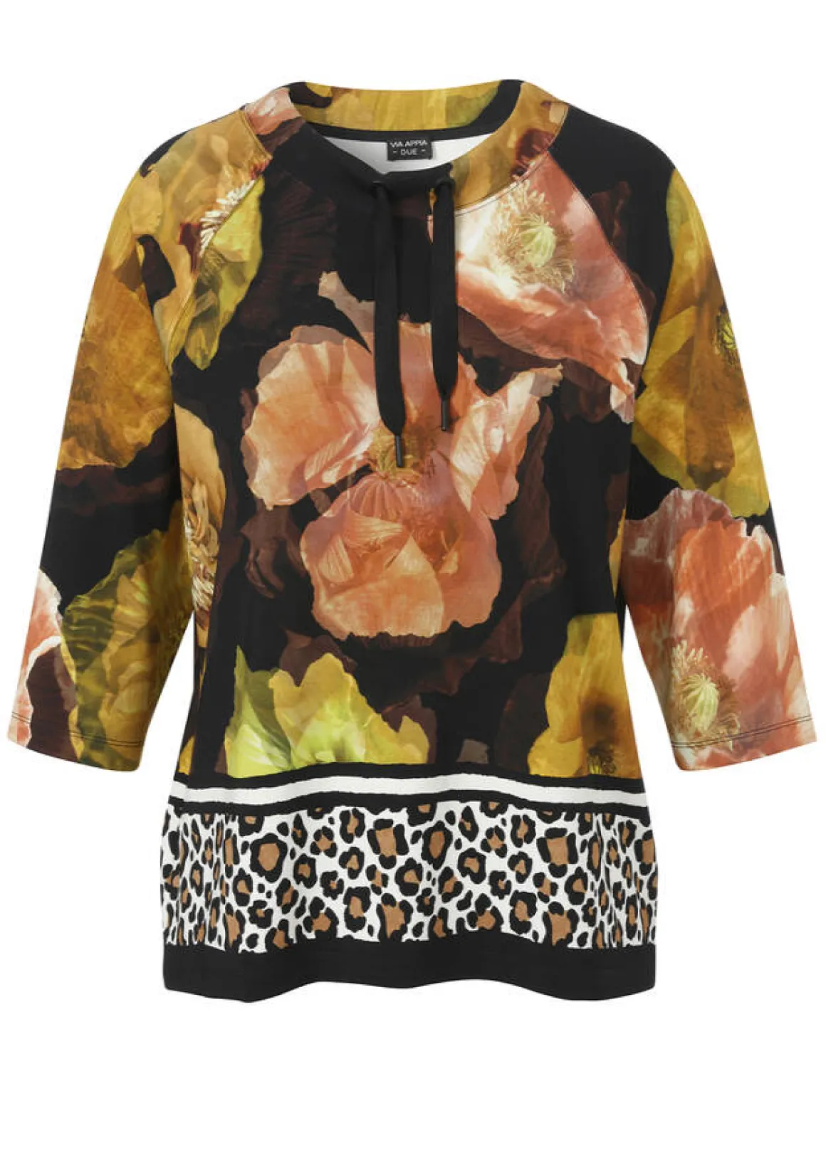 3/4-Arm Sweatshirt mit modischem Mustermix