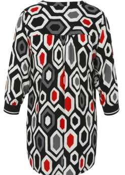 3/4-Arm Viskose Tunika mit Allover-Print