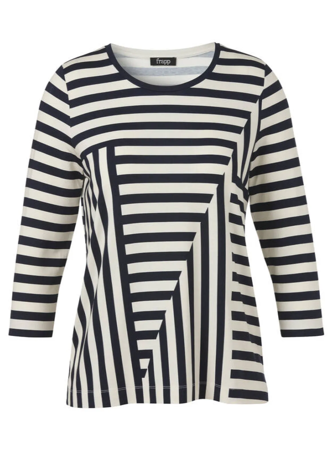 3/4-Arm Viskose-Jersey Shirt mit Streifenmuster