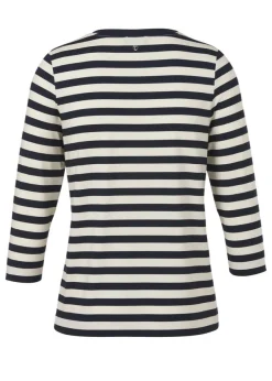 3/4-Arm Viskose-Jersey Shirt mit Streifenmuster