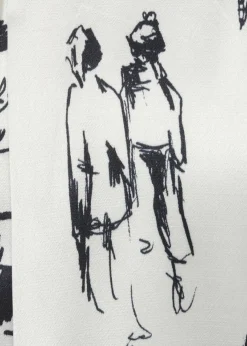 Bicolor 3/4-Arm Schlupfbluse aus matt glänzender Viskose