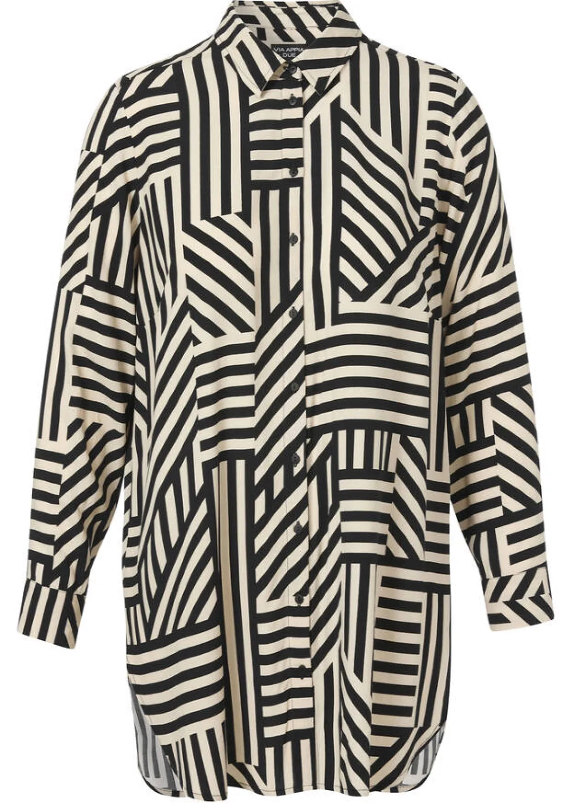 Bicolor Print Longbluse aus Viskose