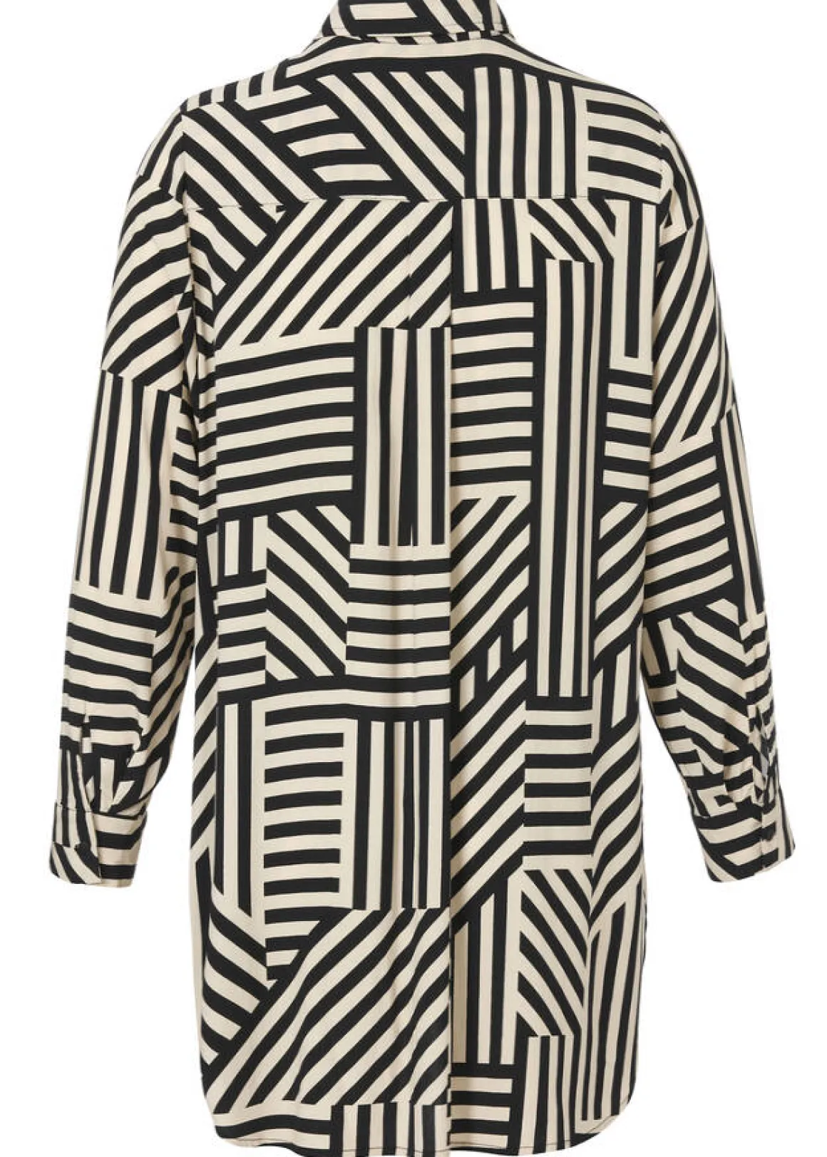 Bicolor Print Longbluse aus Viskose