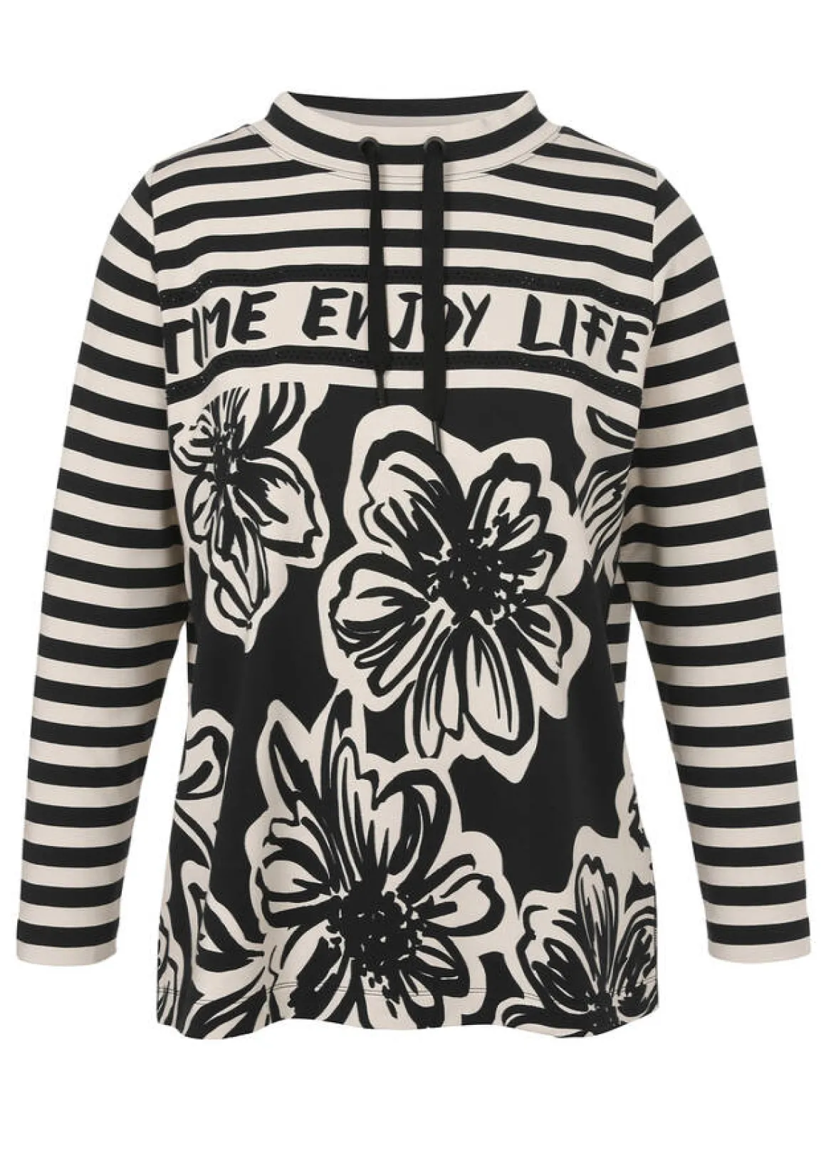 Bicolor Stehkragen-Sweatshirt