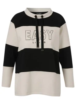 Bicolor Sweatshirt mit Slogan