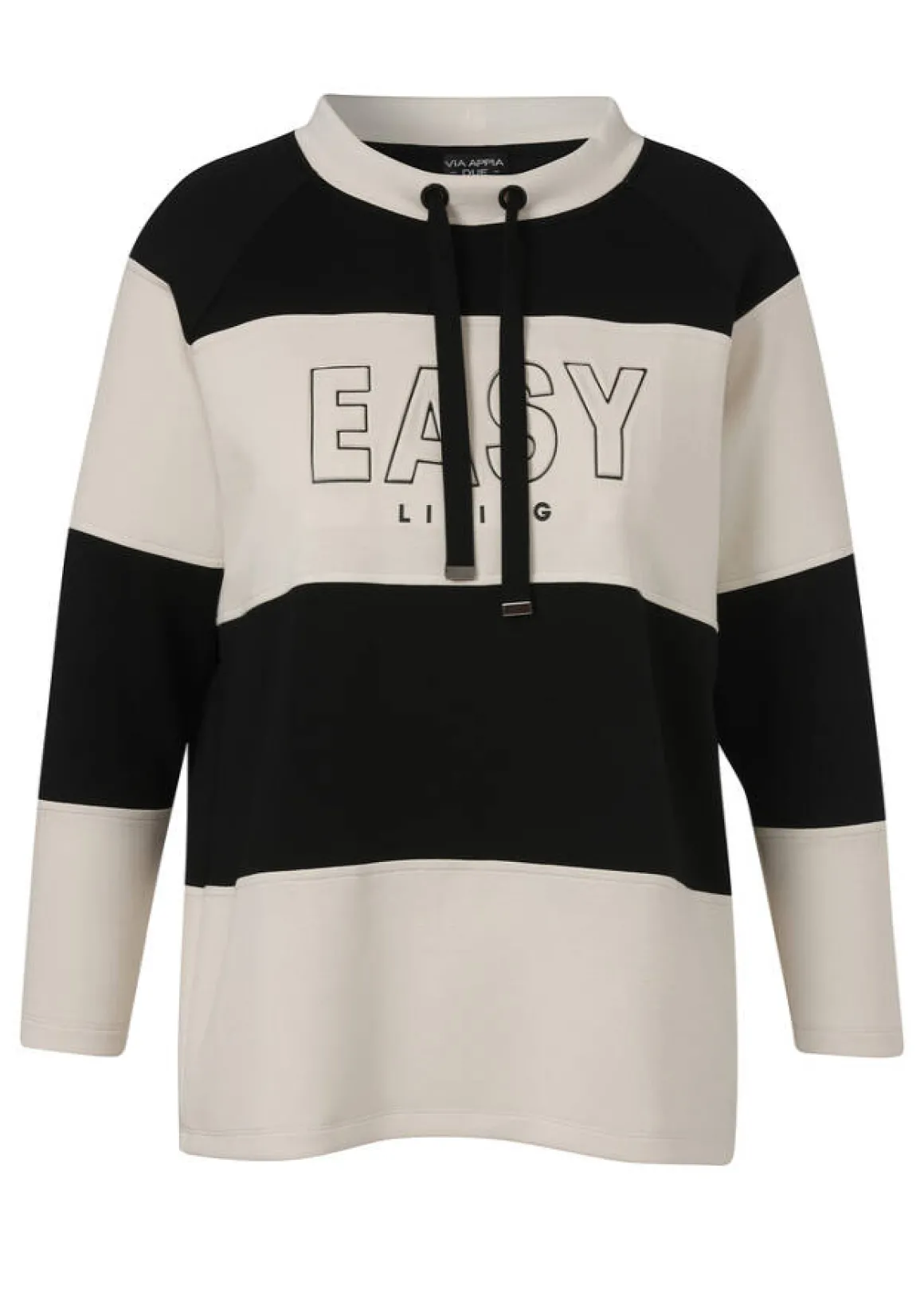 Bicolor Sweatshirt mit Slogan