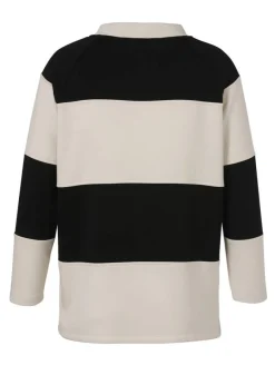 Bicolor Sweatshirt mit Slogan