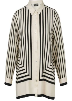 Chice Viskose Hemdbluse mit Print Schwarz