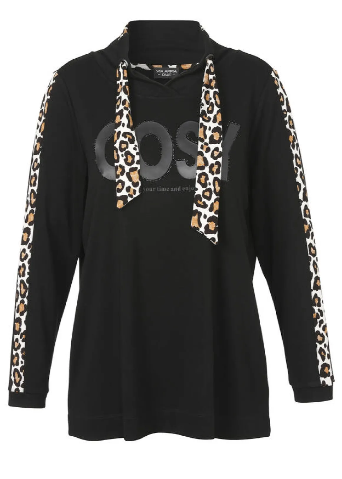 Chices Sweatshirt Schwarz mit Leo-Details