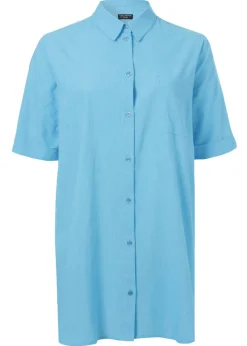 Dezente Longbluse in unifarbenem Design