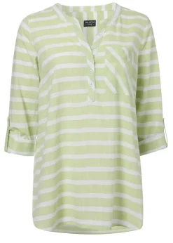 Dezente Schlupfbluse mit gestreiftem Allover-Muster