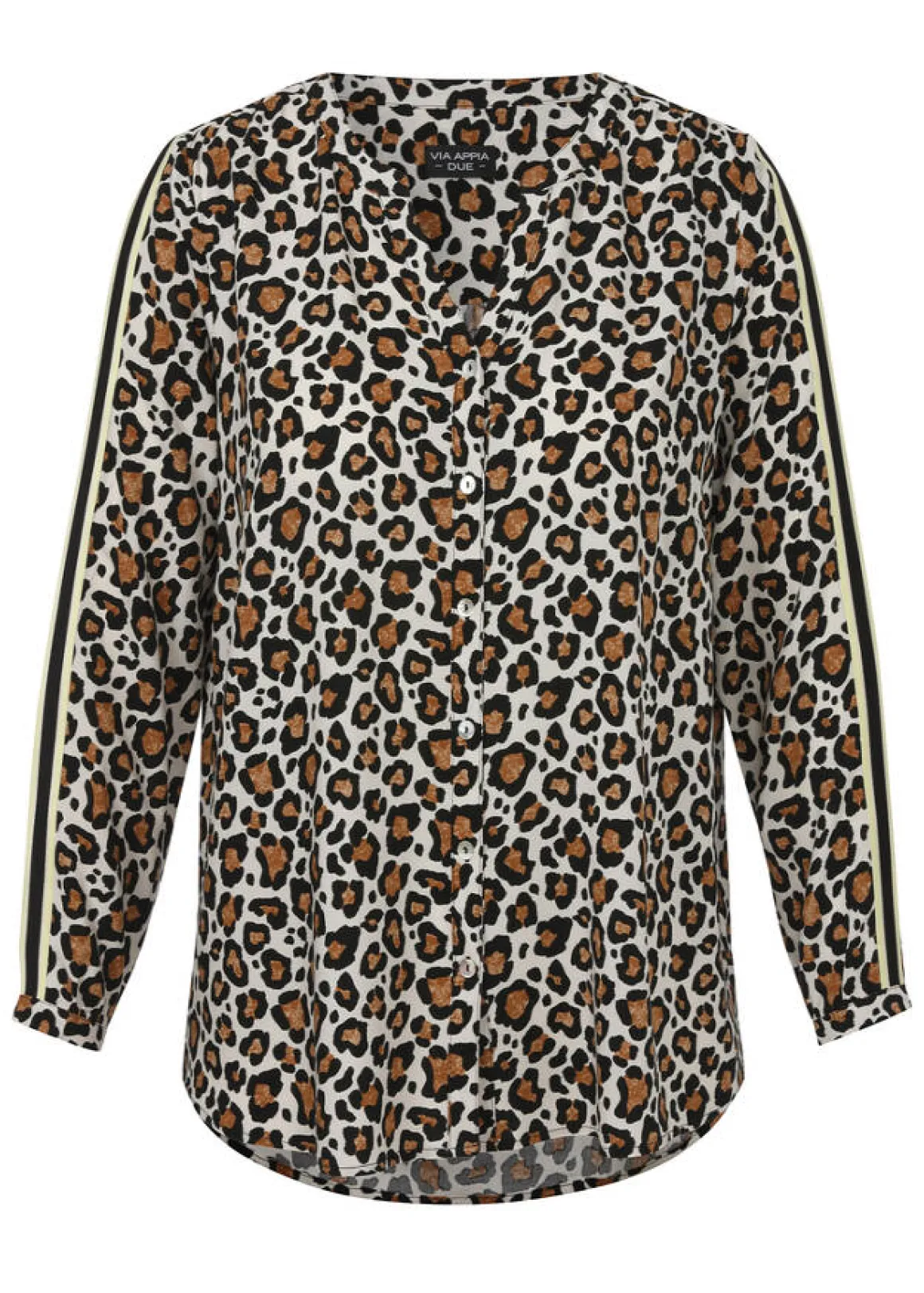 Edel fließende Viskose-Bluse Leo-Print