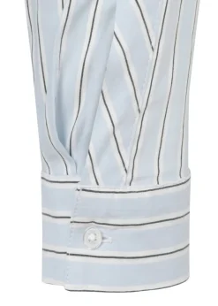Edle Baumwoll-Stretch Bluse mit Streifen-Dessin