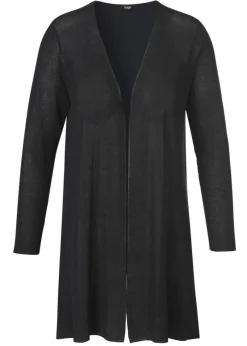 Edle Feinstrick Longjacke mit Blusensaum hinten