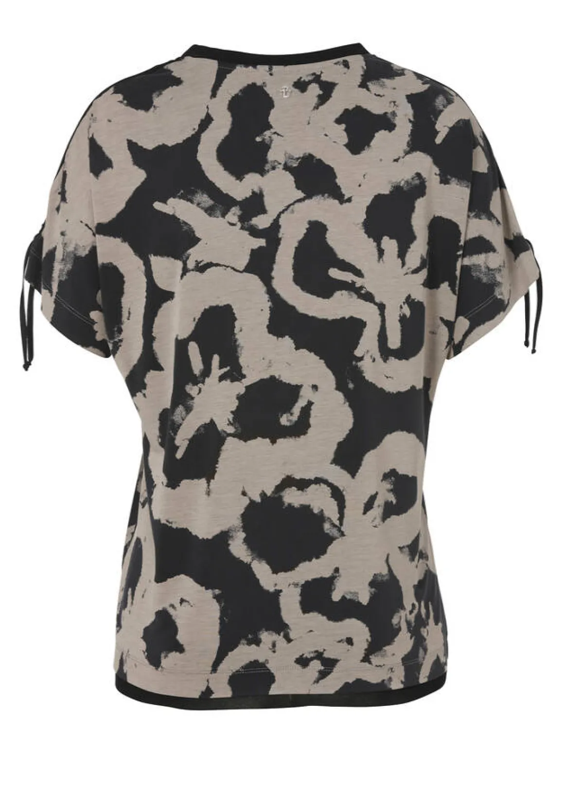 Edles Shirt Bicolor-Print Schwarz - Nougat