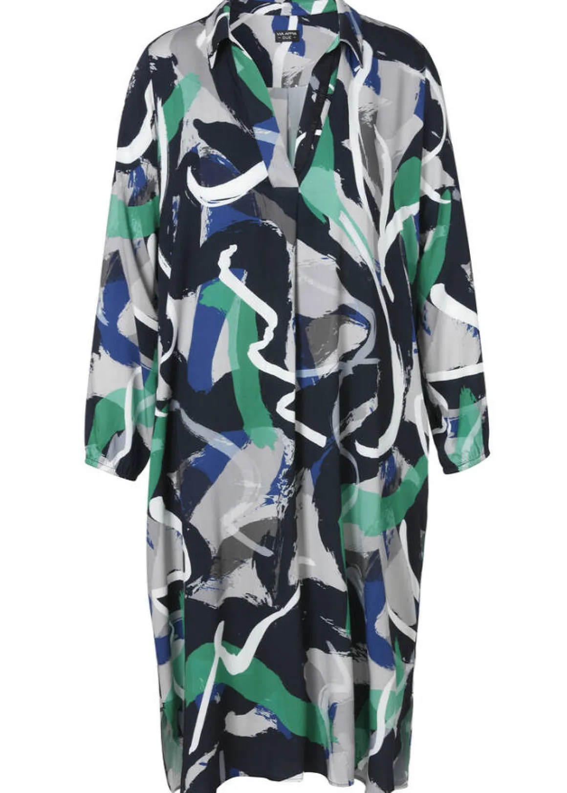 Extrovertiertes Blusenkleid mit Alloverdruck