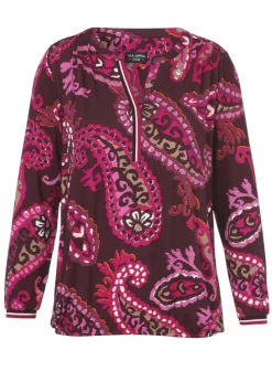 Extrovertiertes Langarmshirt mit abstraktem Paisley-Muster