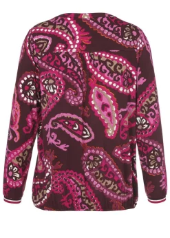 Extrovertiertes Langarmshirt mit abstraktem Paisley-Muster