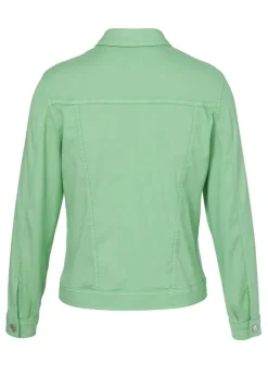 Farbige Jeansjacke mit modischem Crash-Effekt