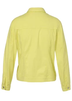 Farbige Jeansjacke mit modischem Crash-Effekt