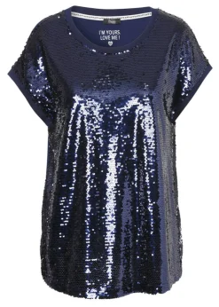 Feines Shirt mit Pailletten Front