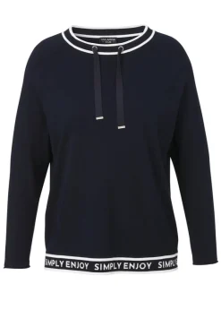 Feinstrick-Pullover mit eingestricktem Lettern-Muster