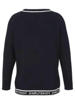 Feinstrick-Pullover mit eingestricktem Lettern-Muster