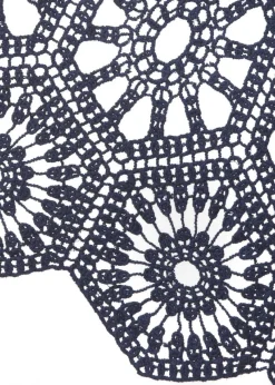 Feminine 3/4-Arm Ajour Baumwoll-Jacke