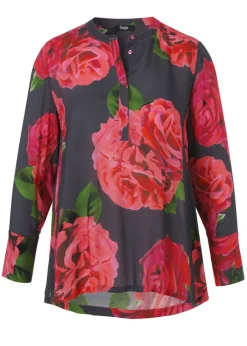 Feminine Langarmbluse mit Allovermuster