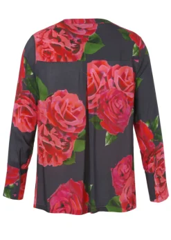 Feminine Langarmbluse mit Allovermuster