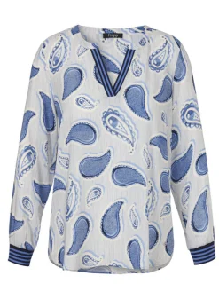 Feminine Viskosebluse mit Paisleymuster