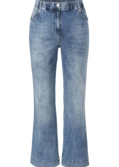 Flared Jeans Hellblau Used-Look