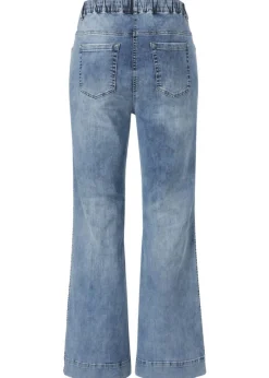 Flared Jeans Hellblau Used-Look