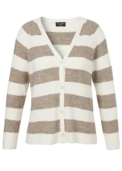 Flauschige Feinstrickjacke Ringel