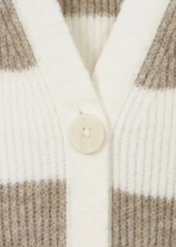 Flauschige Feinstrickjacke Ringel