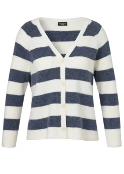 Flauschige Feinstrickjacke Ringel