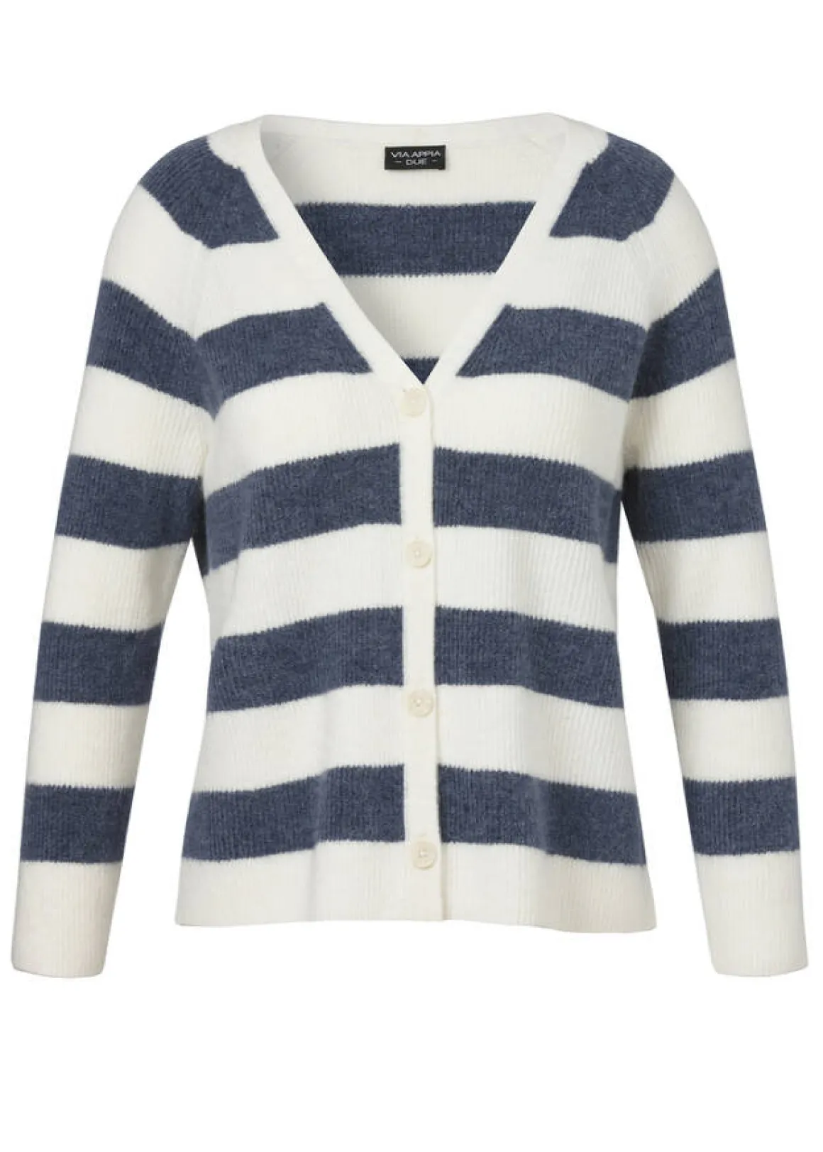 Flauschige Feinstrickjacke Ringel