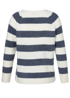 Flauschige Feinstrickjacke Ringel