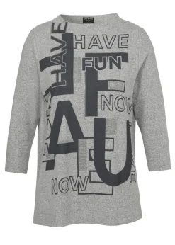 Flauschiges 3/4-Arm Sweatshirt mit Kelchkragen